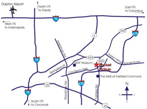 Map to Wright State University Nutter Center
