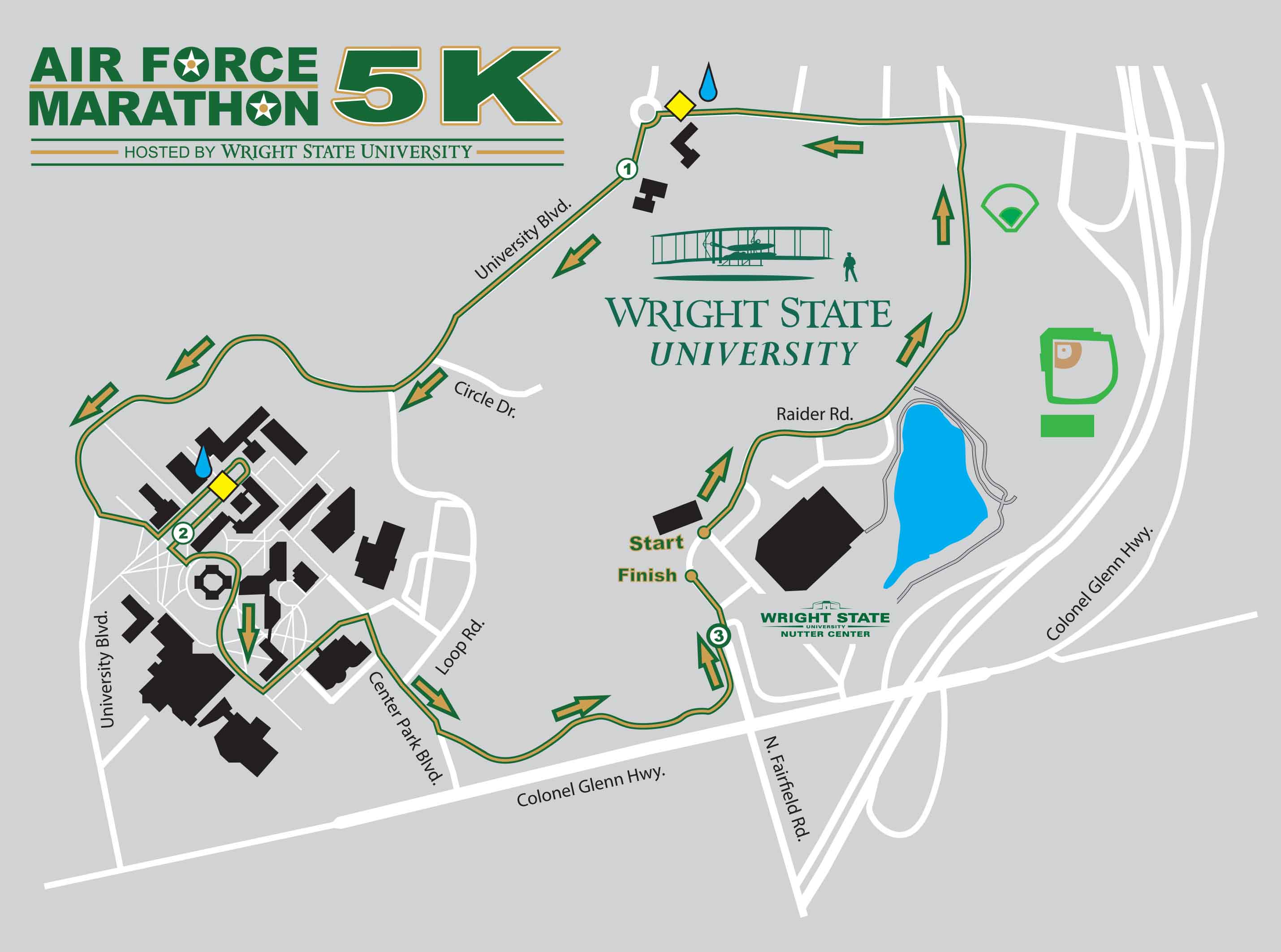 2020 5K Course Map Air Force Marathon